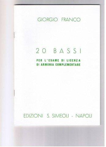 Bassi (20) Per L'Esame Di Armonia Complementare